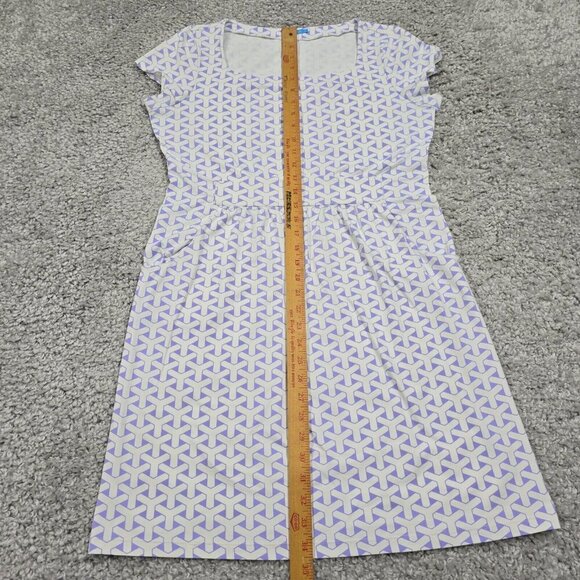 J McLaughlin Catalina Dress XL Purple Geometric Stretch Mini Pocket Travel Ready - Picture 11 of 13